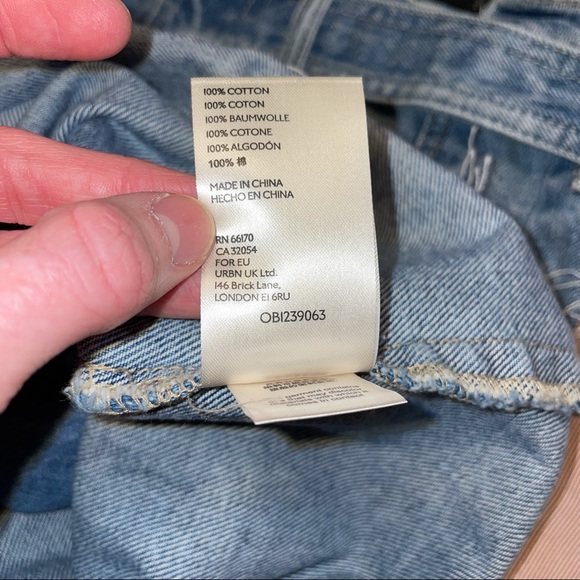 Free People Denim Blue Mini Skirt Button Fly Belted - Picture 6 of 10